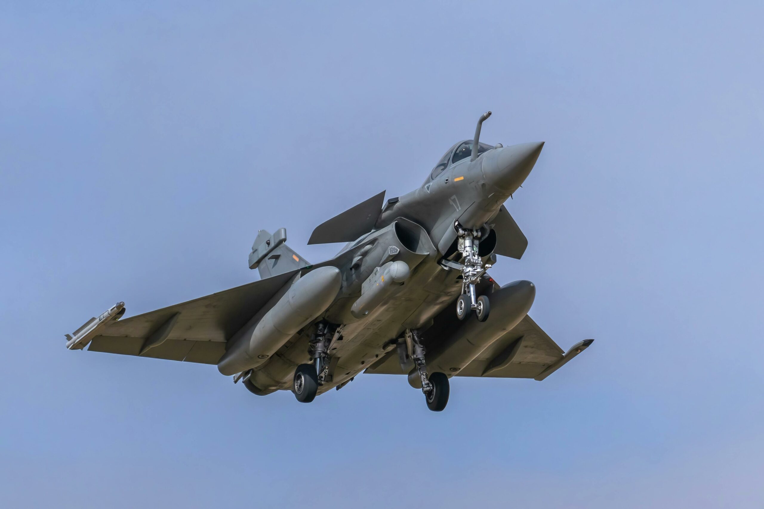 Fighter plane in a clear blue sky